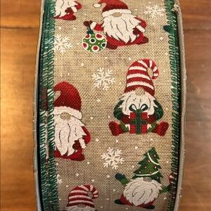 NEW Sealed Kirkland Signature Wired Holiday Gnomes 50 yds 2 1/2” Wide Christmas